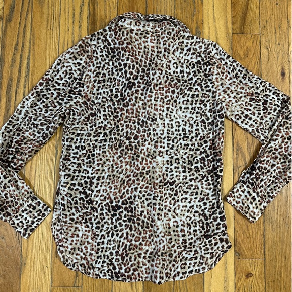 Haute Hippie Tribe Harper Leopard Print Popover Blouse Size S - Picture 6 of 6